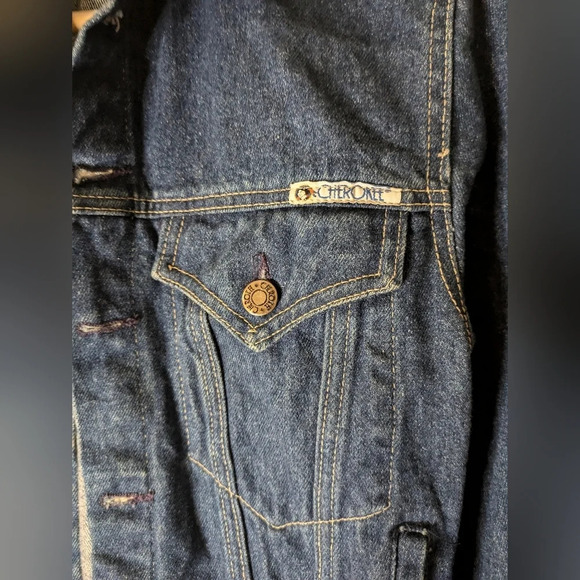 Cherokee Classic Denim Jacket Dark Blue Wash size Large Vintage 80s‎ 90s - Picture 2 of 7